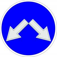 Знак светодиодный 4.2.3 Объезд препятствия справа или слева круглый