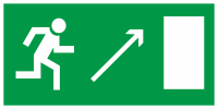 Е05.Направление  к эвакуационному выходу  направо вверх