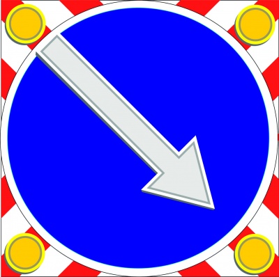 Знак светодиодный 4.2.1 (4.2.2) Объезд препятствия справа (слева) квадратный