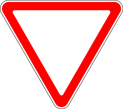 Треугольная маска дорожного знака 2.4 "Уступи дорогу" 1,2,3 типоразмеры