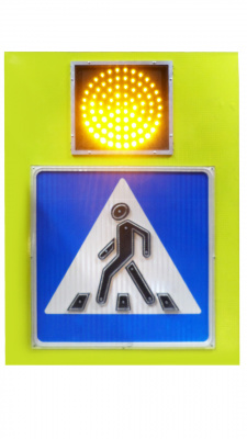 Знак светодиодный 5.19.1 (5.19.2) «Пешеходный переход» со встроенным светофором Т7.2