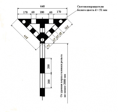 Знак GD-11 «Временный сигнальный знак - Опустить нож, поднять крылья»